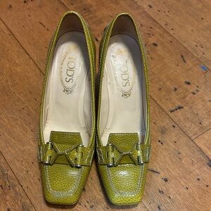 Tod's Olive Leather Women's Loafers